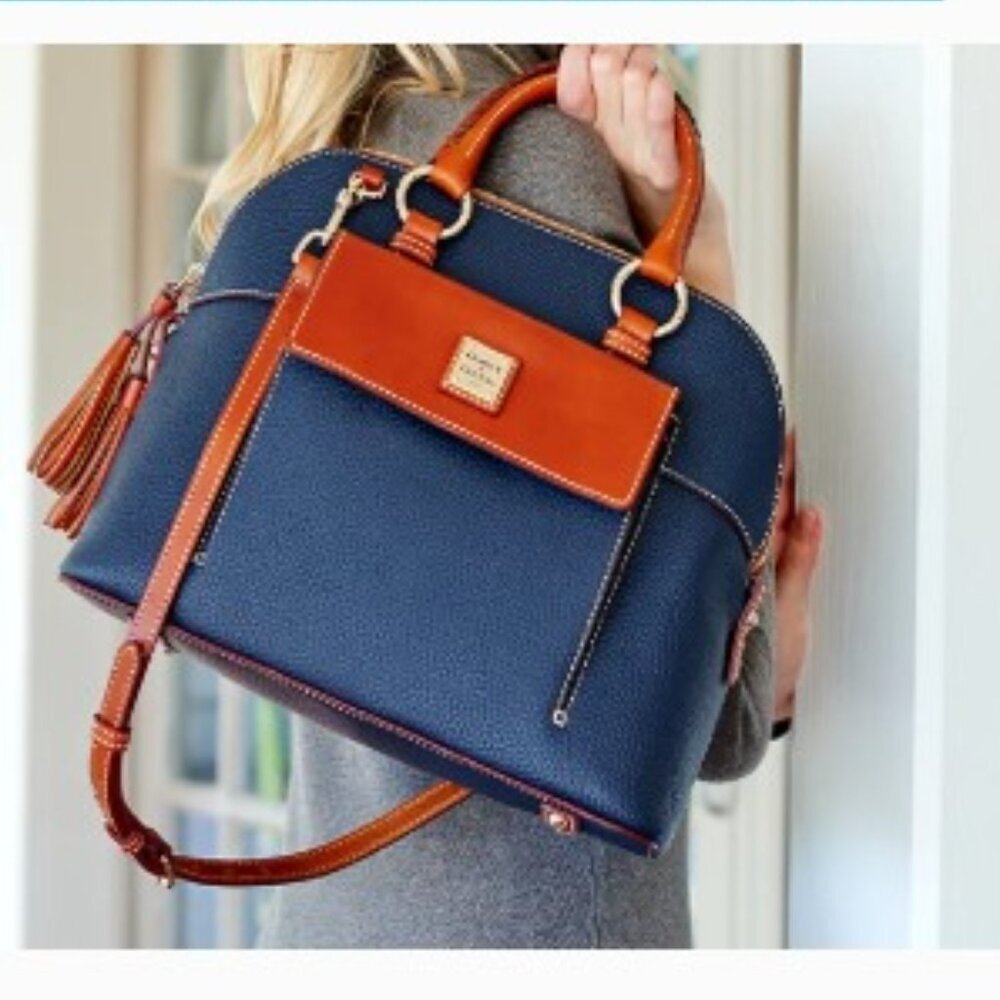 Dooney‎ & Bourke - Navy Pebble Leather Aubrey Satchel